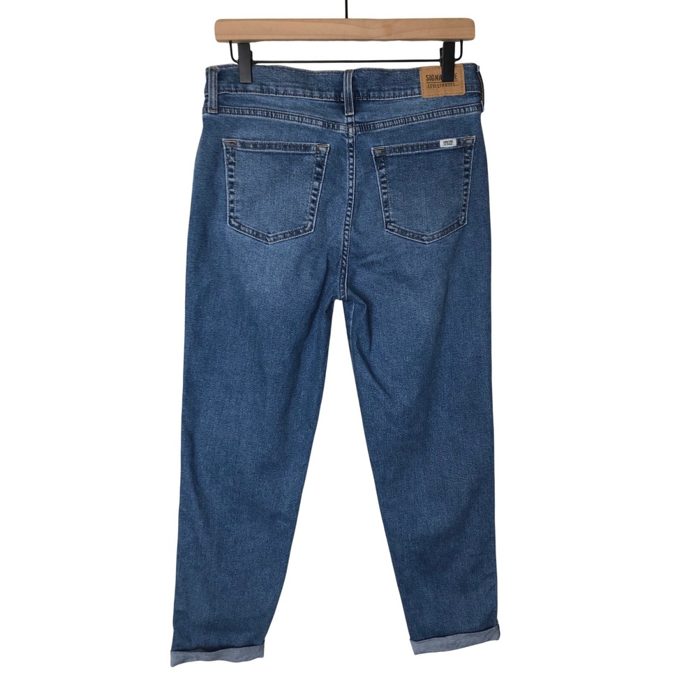 Levi's Signature Women's Heritage Boyfriend Jeans Blue Patchwork‎ Cuffed W29/L25 - Picture 2 of 16